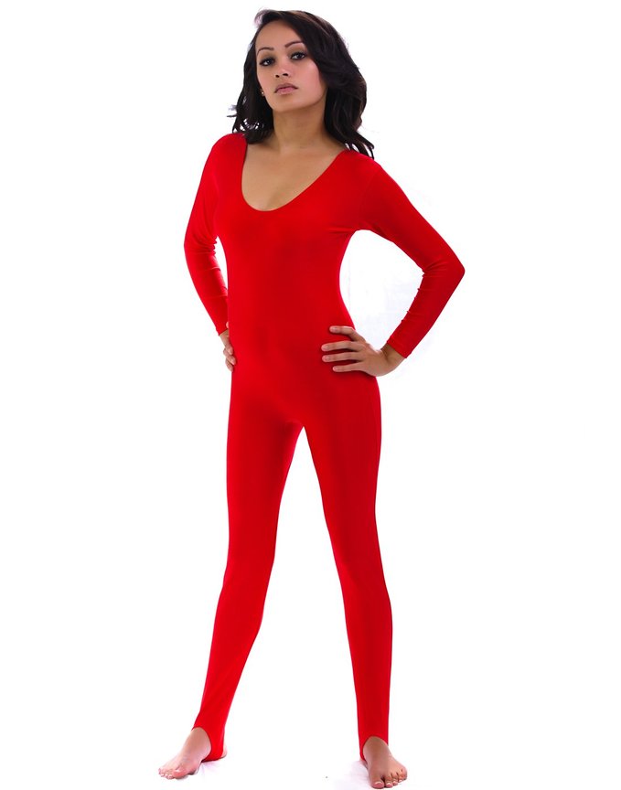 Sexy Red Gymnastics Suit Spandex Zentai Catsuit